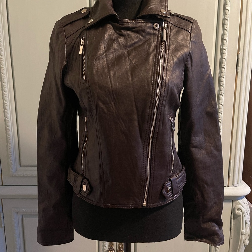 Dark purple Authentic leather jacket